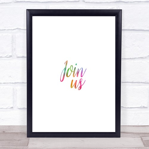 Join rainbow quote print - join,