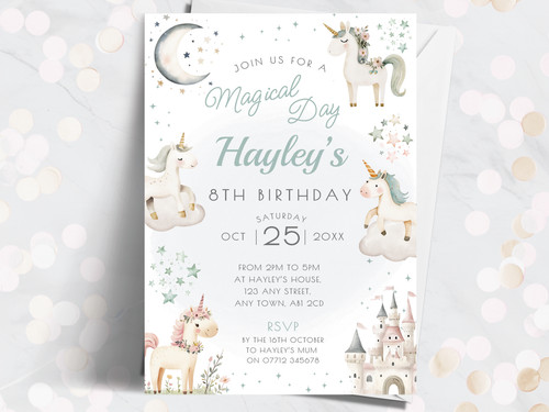 Unicorn party personalised - unicorn,